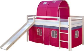 Łóżko piętrowe 207,5x110x219,5 cm Białe Różowe