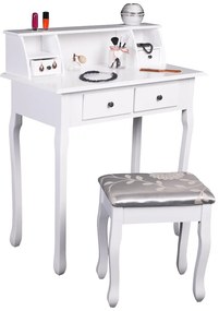 Ozdobny stolik ze stołkiem RODES NEW, biały