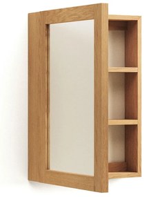 Wisząca szafka łazienkowa z litego drewna tekowego z lustrem 50x70 cm Plubia – Kave Home