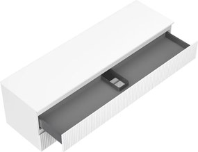 Mexen Rivel szafka łazienkowa podumywalkowa 160 cm z blatem, 2 szuflady, ryflowana , biała mat - 91A20-16047-2-BFFC01