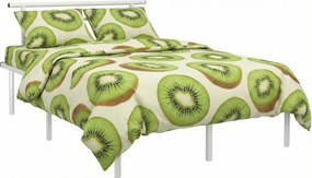 Białe metalowe łóżko małżeńskie 140x200 cm E8-H00