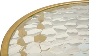 Stolik w biało-złotym kolorze ze szklanym blatem 50x90 cm Antalia – Mauro Ferretti