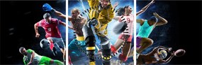 Obraz - Sport (z zegarem) (90x30 cm)