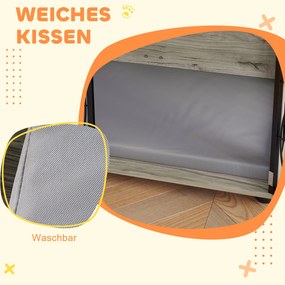 Klatka dla psa PawHut, klatka schronienie z zamknięciem dla dużych psów, Szara