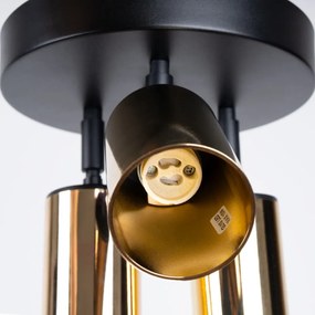 Plafon WINX 3P czarny/złoty SOLLUX  LIGHTING