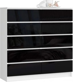 Komoda do biura biała + czarny połysk L3-L12
