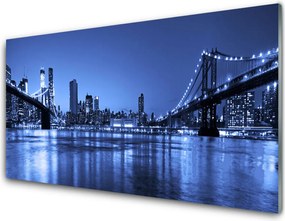 Panel Szklany Most nad Wieczornym Miastem