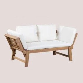 3-osobowa Sofa Ogrodowa Z Regulacją Z Drewna Akacjowego Guille Gardenia Biel - Sklum