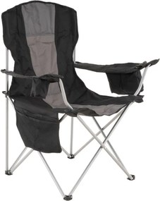 Składane krzesło kempingowe XL czarne/szare