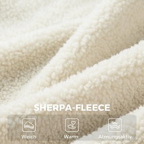 HOMCOM Nowoczesny fotel akcentowy, fotel z sherpa-fleece z zaokrąglonym oparciem, wbudowanymi podłokietnikami, metalowymi nogami, Kremowobiały | Aosom PL