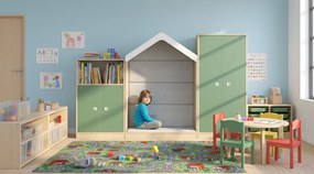 Komplet mebli do sal edukacyjnych Blox Colours 5, fronty pastelowe zielone