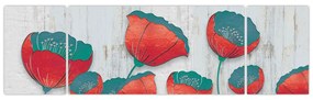 Obraz - Maki - nafta (170x50 cm)