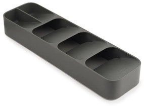 Szary plastikowy organizer na sztućce do szuflady 11 x 39,5 cm Duo – Joseph Joseph