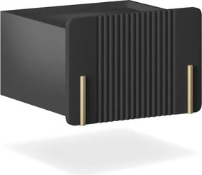 Szafka nocna Malmi 45 cm wisząca z szufladą - czarny mat / złoty