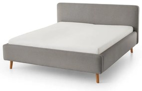 Szare tapicerowane łóżko dwuosobowe ze schowkiem i stelażem 180x200 cm Mattis – Meise Möbel