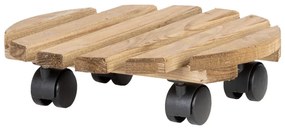 Drewniany kwietnik na kółkach ø 29 cm (wysokość 8 cm) Indoor &amp; Outdoor – Esschert Design