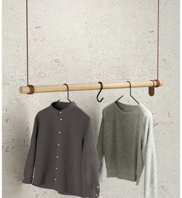 Wieszak ścienny z litego drewna dębowego w naturalnym kolorze 110 cm Swing L – LIND DNA