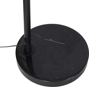 Nowoczesna lampa łukowa podłogowa czarna z podwójnym kloszem czarno-złotym - XXL