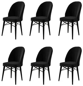Zestaw krzeseł do jadalni Ritim Black, 6 szt.