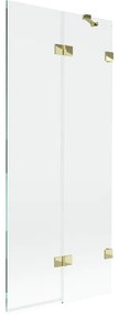 Mexen Lunar parawan nawannowy 2-skrzydłowy prawy 80 x 150 cm, transparent, złoty - 897-080-100-50-00-P