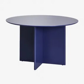 Okrągły Stół Jadalniany Z Mdf (ø120 Cm) Saonara Df Azul Oscuro |df Dark Blue - Sklum