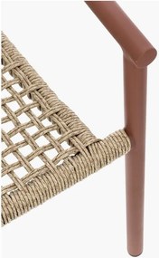 Czerwono-naturalne metalowe krzesło ogrodowe Canarias – Bizzotto