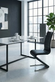 Czarne Krzesło Metalowe Z Ekoskóry W Stylu Nowoczesnym W7-Z49