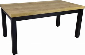 Solidny stół rozkładany R-7 90x140+37+37 CZARNY + HALIFAX + nogi drewniane