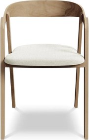 Kremowy fotel jadalniany z litego drewna Erika – Makamii