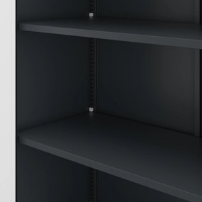 Szafa biurowa na dokumenty z 4 półkami antracytowo-biała, 900x1850x400 mm: JAN