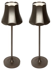 Zewnetrzna Zestaw 2 lamp stołowych Retro ciemny brąz akumulatorowe IP44 - Granny Retro Oswietlenie zewnetrzne