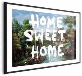 Plakat Wymarzony dom 42x29,7 cm z ramą czarną z marginesem ARTGEIST B