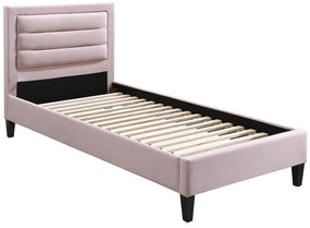 Łóżko 90 x 190 cm z zagłówkiem w kolorze różowym - Różowe - MACHUPIO
