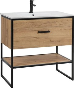 Szafka łazienkowa z umywalką dąb craft D4-C74