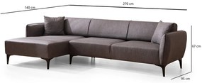Ciemnoszara sofa narożna Belissimo, narożnik lewy – Balcab Home