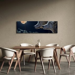 Obraz wilków wyjących do księżyca (170x50 cm)