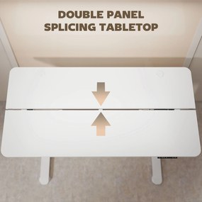 Vinsetto Biurko Stojące Regulowane Elektrycznie, 140 x 70 x 116 cm, Białe