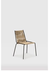 Beżowe metalowe krzesła zestaw sztaplowane 2 szt. Emily – Marckeric