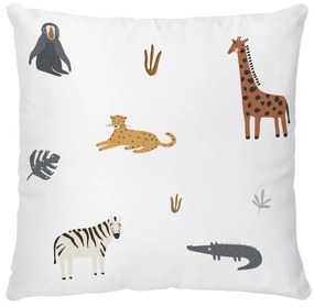 Dziecięca poszewka na poduszkę z satyny bawełnianej 45x45 cm Safari Animals – Butter Kings