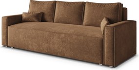 Masseno Sofa MENI z funkcją spania i pojemnikiem na pościel, Rozkładana sofa - Jasnobrązowy, LUMO 35