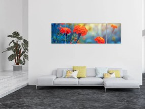 Obraz - Pomarańczowe kwiaty (170x50 cm)