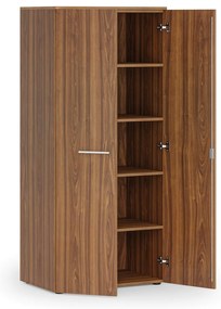 Szafa biurowa z drzwiami PRIMO WOOD, 800 x 500 x 1781 mm, orzech