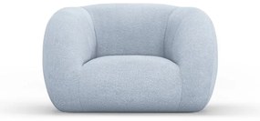 Jasnoniebieski fotel z materiału bouclé Essen – Cosmopolitan Design