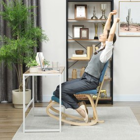 HOMCOM Ergonomiczne krzesło klęcznik, zdrowotne krzesło dla domu, biura, medytacji, ciemnoniebieskie | Aosom PL
