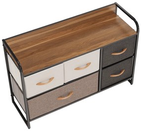 Komoda z szufladami z tkaniny HAZEL TYP 4, brązowy, S