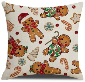 Świąteczna poszewka na poduszkę GINGER PARADE 45x45 cm, beżowa