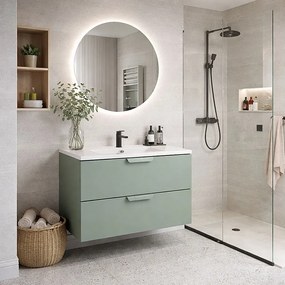 Zielona szafka łazienkowa z umywalką P3-S58