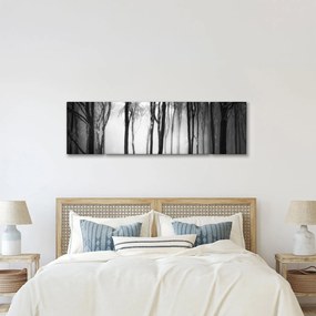 Obraz - Wilk w ciemnym lesie (170x50 cm)
