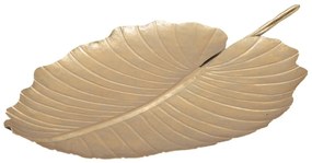 Dekoracja w złotej barwie Mauro Ferretti Leaf, 35,5x23 cm