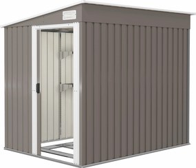 Outsunny Metalowy domek narzędziowy 2,81m² 154x206,5x181 cm szopa narzędziowa z dachem jednospadowym, z fundamentem